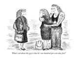 "What's cool about this guy is that he's one-hundred-per-cent idea-free!" - New Yorker Cartoon