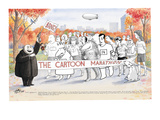 Various New Yorker Cartoon characters in Central Park ready to start the N… - New Yorker Cartoon
