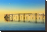 Pier and Moon at Sunset