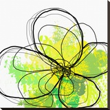 Green Abstract Brush Splash Flower