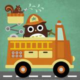 Owl in Firetruck and Squirrel