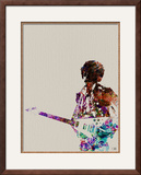 Hendrix With Guitar Watercolor