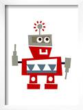 Red Robot with Smile