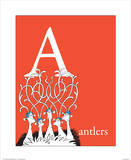 A is for Antlers (red)