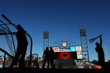 San Francisco  CA - October 14: San Francisco Giants v St Louis Cardinals - Warm Up