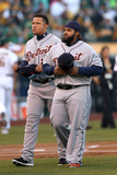 Oakland  CA - October 09: Oakland Athletics v Detroit Tigers - Miguel Cabrera and Prince Fielder