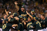 Oakland  CA - October 1: Oakland Athletics v Texas Ranger - Celebration