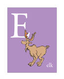 E is for Elk (purple)