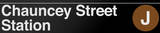 Chauncey Street New York/NYC Subway/J Sign