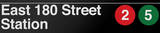 East 180 Street New York/NYC Subway/2 Sign