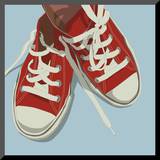 Lowtops (red on blue)