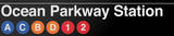 Ocean Pkwy New York/NYC Subway/1 Sign