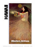 Hawaii Western Airlines Hula Dancer c1960s