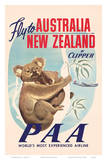 Fly to Australia and New Zealand c1950s