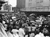 Mourners at Louis Armstrong Funeral Rally