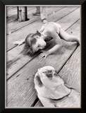 Allen Cook's Daughter Looking at the Open Mouth of a Just Caught  Giant Fish