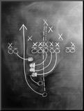 Football Play on Chalkboard