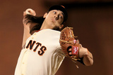 San Francisco  CA - Oct 24:   San Francisco Giants v Detroit Tigers - Tim Lincecum