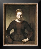 Young Woman at an Open Half-Door