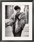 Model Wearing a Fringed Shawl Made of Natural Norwegian Blue Fox  Selling For $750