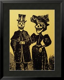 Detail Showing Skeletal Couple from El Gran Paneon Amoroso by Jose Guadalupe Posada