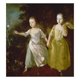 The Painter's Daughters Chasing a Butterfly Probably About 1756