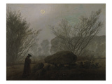 Walking at Dusk (Man Viewing a Prehistoric Grave)