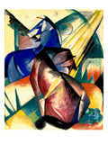 Zwei Pferde Rot Und Blau  1912
