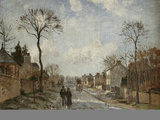 Winterliche Strasse in Louvecienne  1872