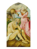 Jabach-Altar: Job Being Scolded by His Wife  about 1505