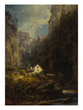 Gorge with Farmhouse at a Stream  about 1875/80