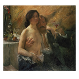 Self-Portrait with His Wife and Sekt Glass  1902