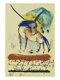 Pferd  1913 Auf Postkarte an Else Lasker-Schueler