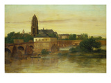View of Frankfurt Am Main from Sachsenhausen  with the Old Bridge  1858