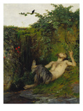 Faun Blowing a Whistle to a Blackbird  1863