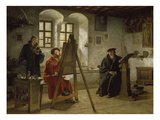 Cranach Painting Luther in the Wartburg Castle  about 1890