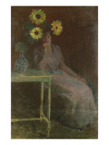 Woman Seated with Sunflowers