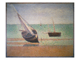 Boote Bei Ebbe Am Strand Von Grandcamp  1885
