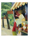 Vor Dem Hutladen (Frau Mit Roter Jacke Und Kind)  1913