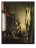 Girl at a Window Reading a Letter  about 1658