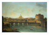 Castel Santangelo and Ponte Santangelo  Rome  with St Peters and Vatican