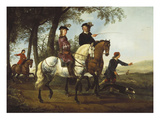 Landscape with Sportsmen Setting Out for the Hunt Circa Early 1650S