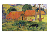 Dog in Front of Thatched Huts  1892