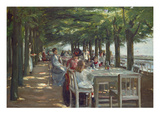 The Terrace at the Restaurant Jacob in Nienstedten on the Elbe River  1902