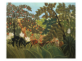 Exotische Landschaft Mit Spielenden Affen  1910