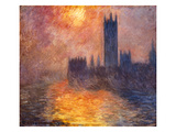 The Parliament Building in London During Sunset  1904