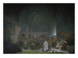 Master Jan Hus Preaching in the Bethlehem Chapel  1414 from the 'slav Epic'  1916