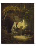 Hermit  Roasting a Chicken  1841