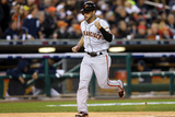 Detroit  MI - Oct 27: Detroit Tigers v SF Giants - Gregor Blanco  Brandon Crawford & Anibal Sanchez