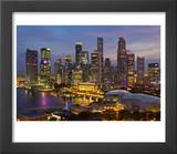 Singapore  Singapore Skyline Financial District Illuminated at Dusk  Asia